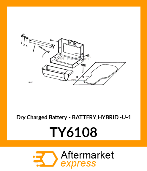 Dry Charged Battery - BATTERY,HYBRID -U-1 TY6108