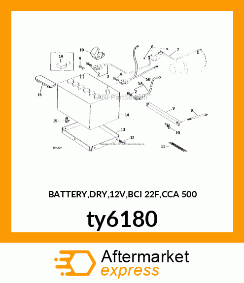 BATTERY,DRY,12V,BCI 22F,CCA 500 ty6180