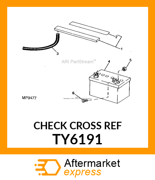 Dry Charged Battery - BATTERY(DRY)12V,BCI U-1,300CCA,38RC TY6191