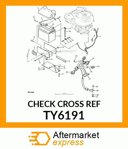 Dry Charged Battery - BATTERY(DRY)12V,BCI U-1,300CCA,38RC TY6191