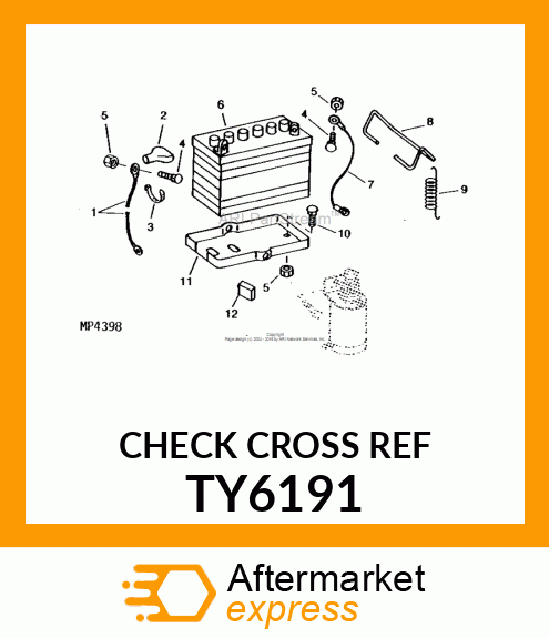 Dry Charged Battery - BATTERY(DRY)12V,BCI U-1,300CCA,38RC TY6191