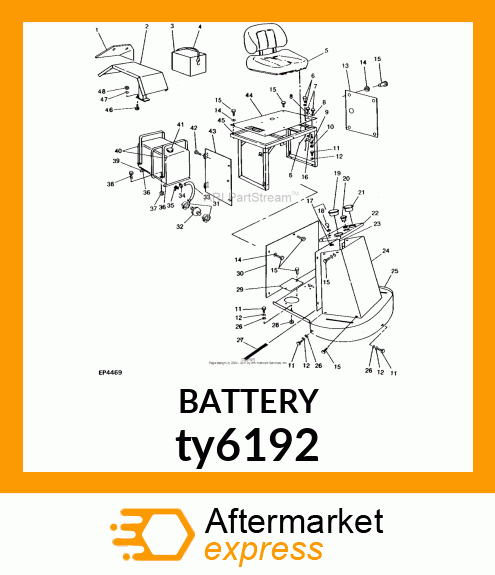 BATTERY,DRY,12V,BCI 22F,CCA 500 ty6192