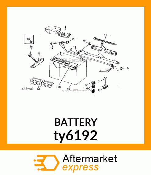 BATTERY,DRY,12V,BCI 22F,CCA 500 ty6192