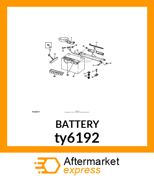 BATTERY,DRY,12V,BCI 22F,CCA 500 ty6192