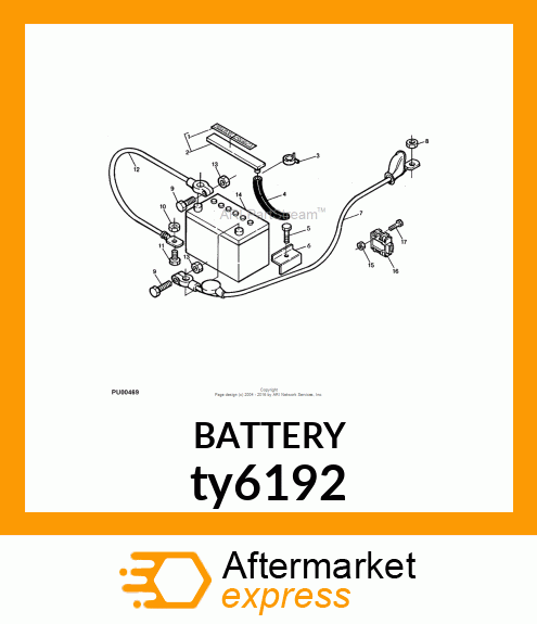 BATTERY,DRY,12V,BCI 22F,CCA 500 ty6192