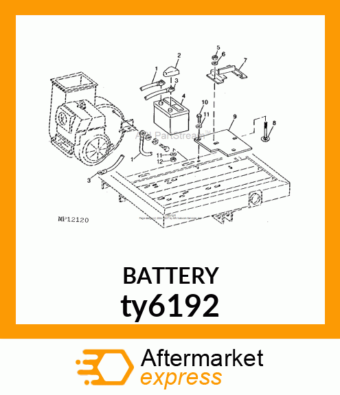 BATTERY,DRY,12V,BCI 22F,CCA 500 ty6192