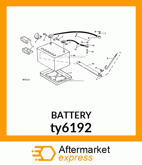 BATTERY,DRY,12V,BCI 22F,CCA 500 ty6192