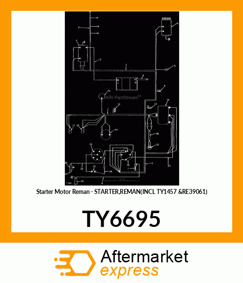 Starter Motor Reman - STARTER,REMAN(INCL TY1457 &RE39061) TY6695