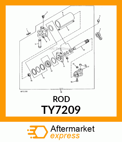 TIE ROD,1/2"DIA X 13" TY7209