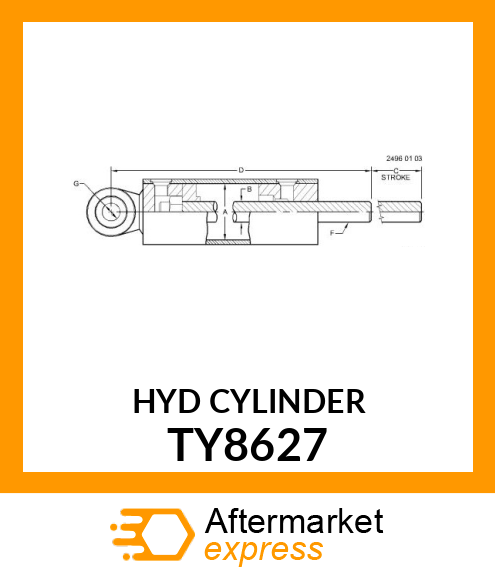 CYLINDER, HYDRAULIC TY8627