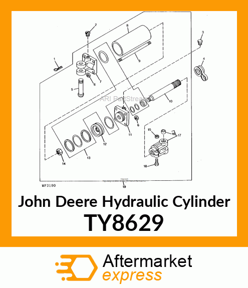 HYDRAULIC,CYLINDER,3" X 8 TY8629