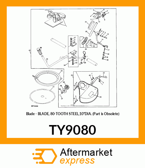 Blade - BLADE, 80-TOOTH STEEL,10"DIA. (Part is Obsolete) TY9080
