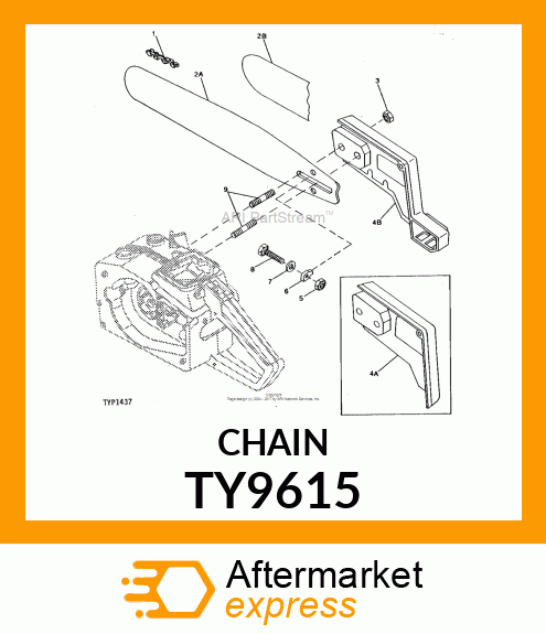 Saw Chain - CHAIN,91S/40 LINKS,SEMI-CHISEL,3/8" TY9615