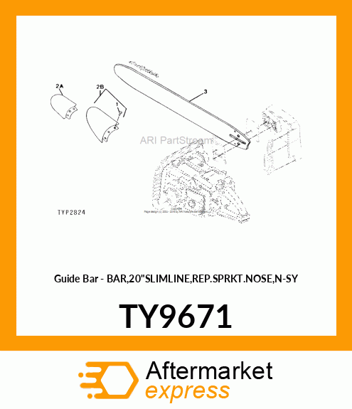 Guide Bar - BAR,20"SLIMLINE,REP.SPRKT.NOSE,N-SY TY9671