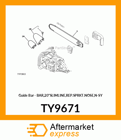 Guide Bar - BAR,20"SLIMLINE,REP.SPRKT.NOSE,N-SY TY9671