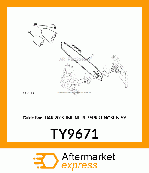 Guide Bar - BAR,20"SLIMLINE,REP.SPRKT.NOSE,N-SY TY9671