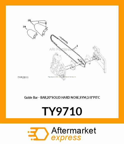 Guide Bar - BAR,20"SOLID HARD NOSE,SYM,3/8"PITC TY9710