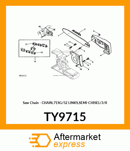 Saw Chain - CHAIN,71SG/52 LINKS,SEMI-CHISEL/3/8 TY9715