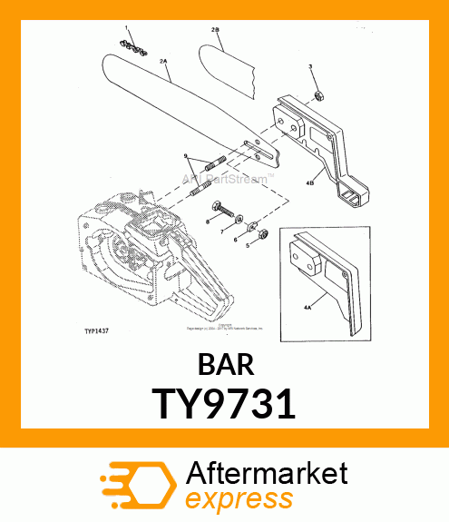 Guide Bar - BAR,12" FAB,SOLID NOSE,NON SYM,3/8" TY9731