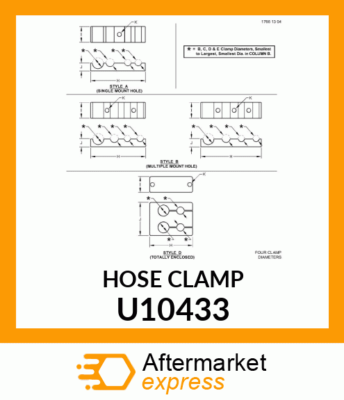 CLAMP,FRONT HOSE U10433