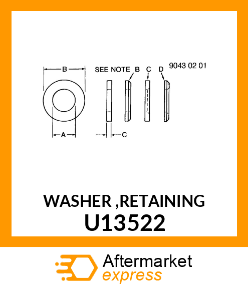 WASHER ,RETAINING U13522