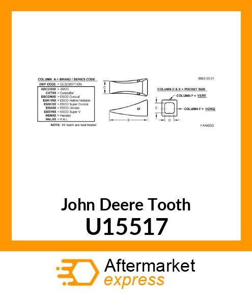 TOOTH, 15 SERIES RIPPER U15517