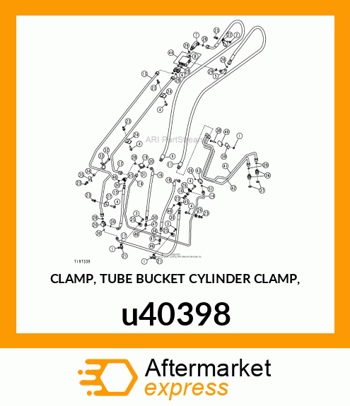 CLAMP, TUBE BUCKET CYLINDER CLAMP, u40398