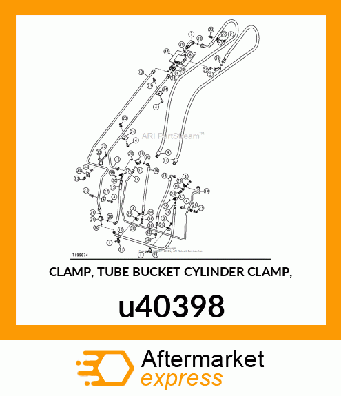 CLAMP, TUBE BUCKET CYLINDER CLAMP, u40398