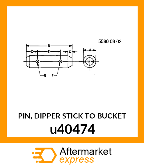 PIN, DIPPER STICK TO BUCKET u40474