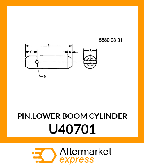 PIN,LOWER BOOM CYLINDER U40701