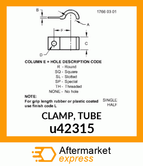 CLAMP, TUBE u42315