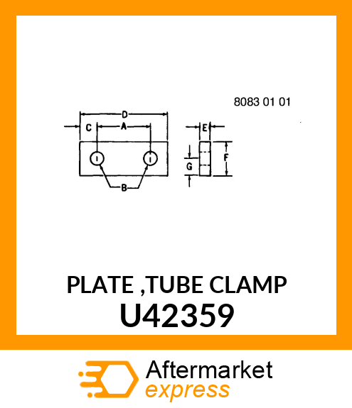 PLATE ,TUBE CLAMP U42359