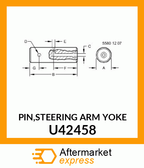 PIN,STEERING ARM YOKE U42458