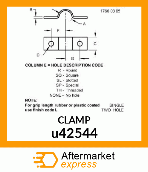 CLAMP, CABLE CLAMP, CABLE u42544