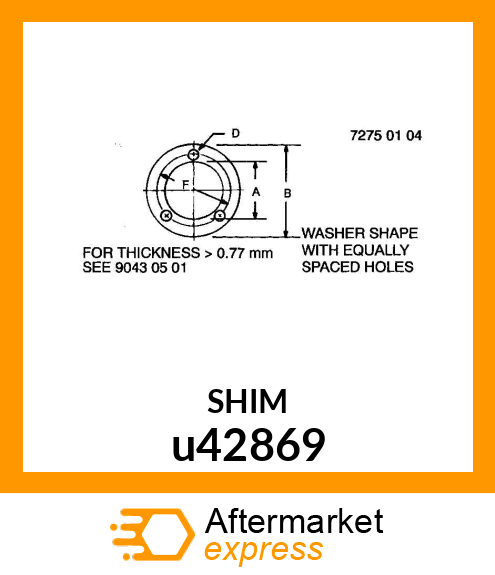 SHIM,THRUST RETAINER u42869