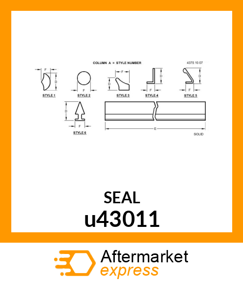 ISOLATOR,WEATHERSTRIP u43011