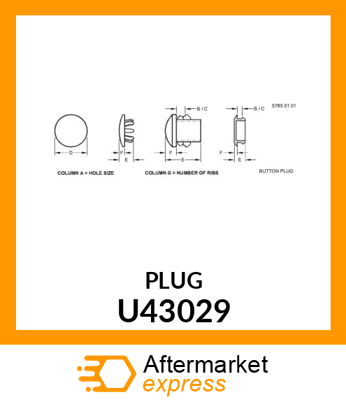 PLUG,BUTTON U43029