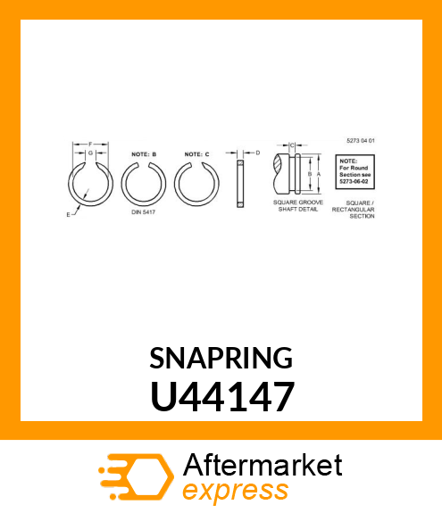 RING ,EXTERNAL SNAP U44147