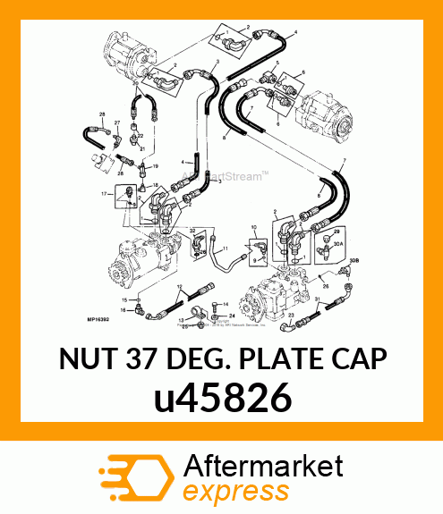 NUT 37 DEG. PLATE CAP u45826