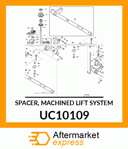 SPACER, MACHINED LIFT SYSTEM UC10109