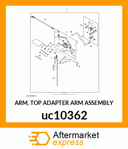 ARM, TOP ADAPTER ARM ASSEMBLY uc10362