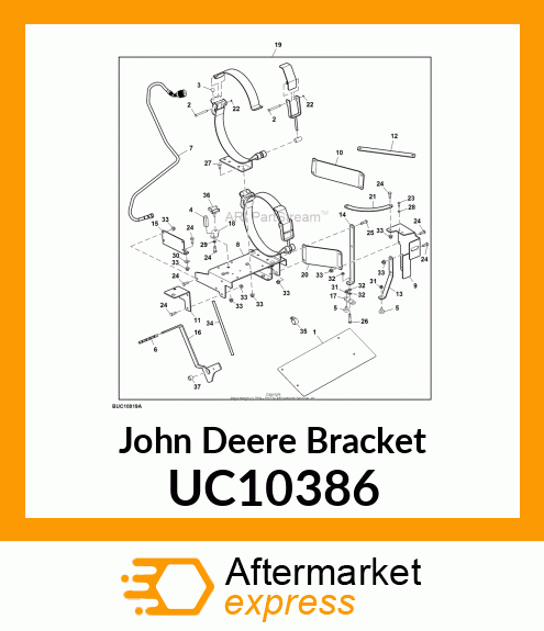 BRACKET, SIDE BRACKET, 36" DECK UC10386