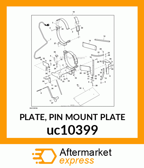 PLATE, PIN MOUNT PLATE uc10399