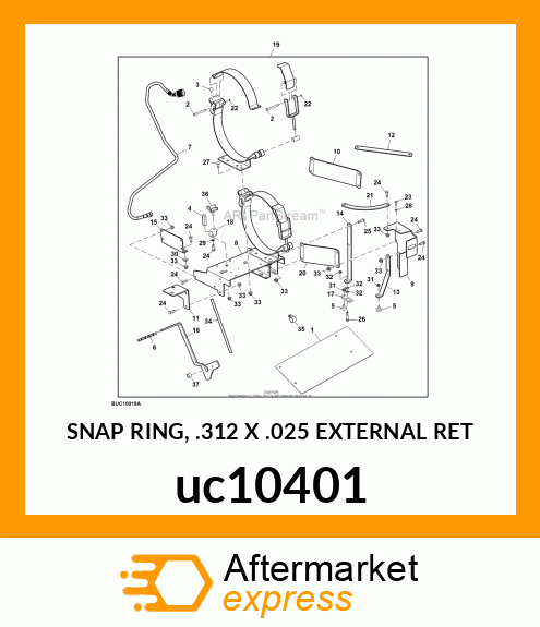 SNAP RING, .312 X .025 EXTERNAL RET uc10401