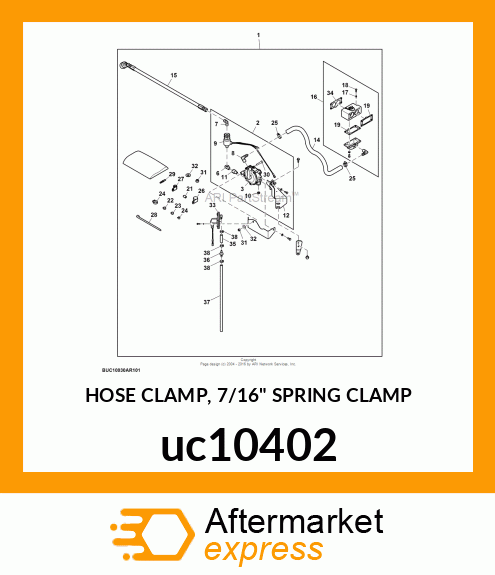 HOSE CLAMP, 7/16" SPRING CLAMP uc10402