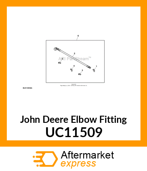 ELBOW FITTING, 3/8" MALE FLARE X 1/ UC11509