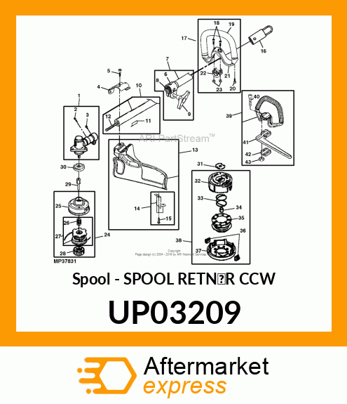 Spool - SPOOL RETN'R CCW UP03209