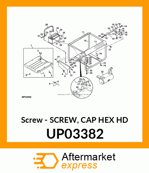 Screw - SCREW, CAP HEX HD UP03382