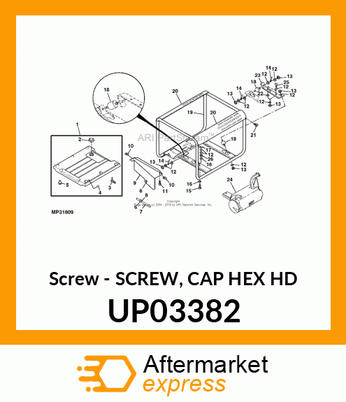 Screw - SCREW, CAP HEX HD UP03382