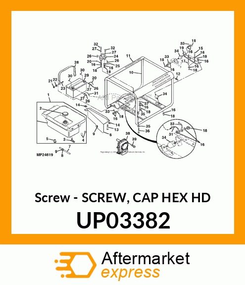 Screw - SCREW, CAP HEX HD UP03382